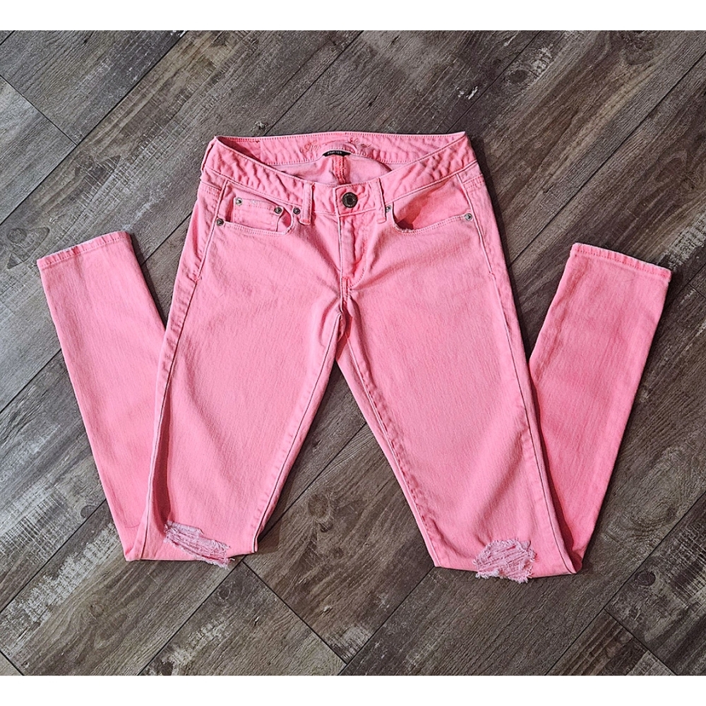 AMERICAN EAGLE Bright Pink Denim Skinny Jeans Size 2